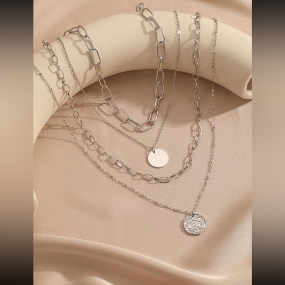 Disc Charm Layered Necklace - Picture 2 of 3